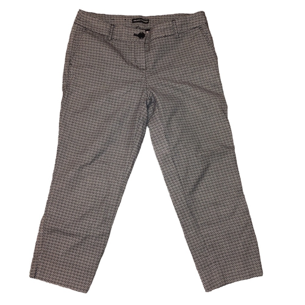 HILARY RADLEY Pants Women's Size 4 Black Cropped Diamond Print Ankle Length
